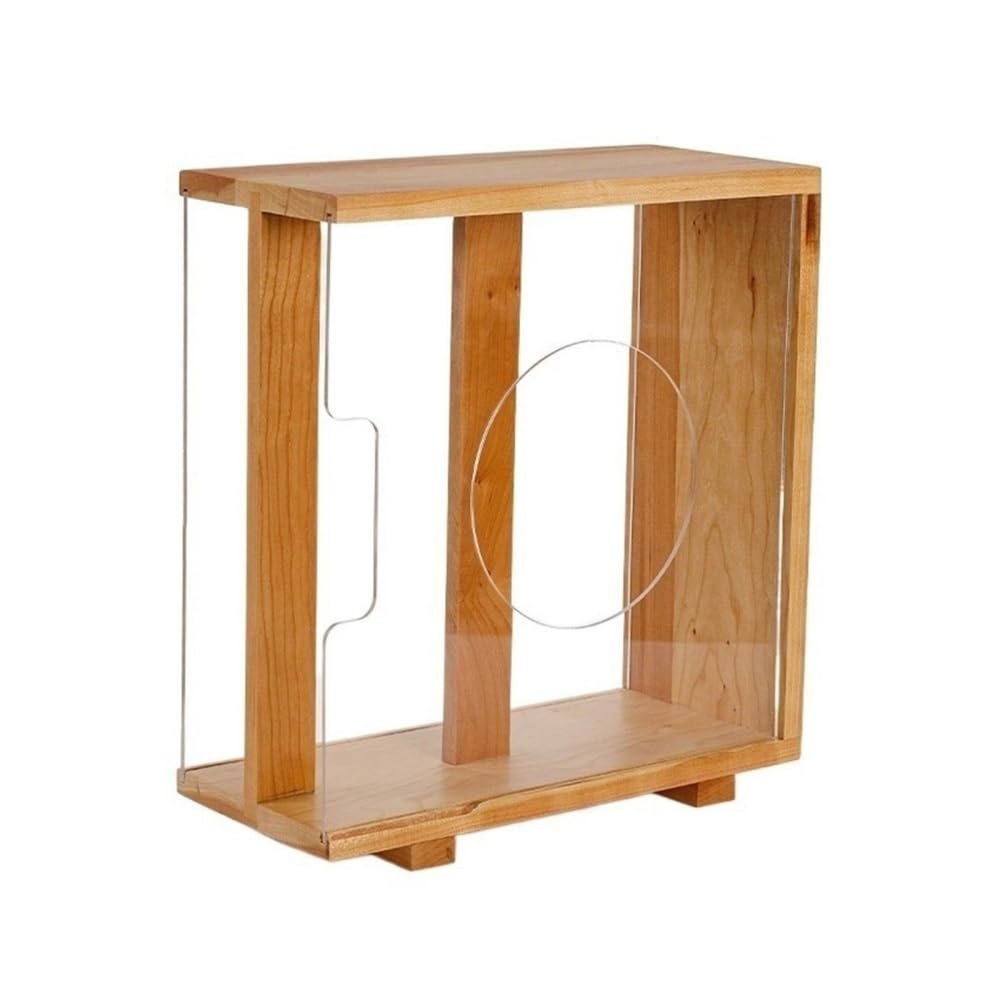 tanyunji001 CD Storage Rack, Vinyl Record Storage Holder, LP Box with Solid Wood Frame(Natural)