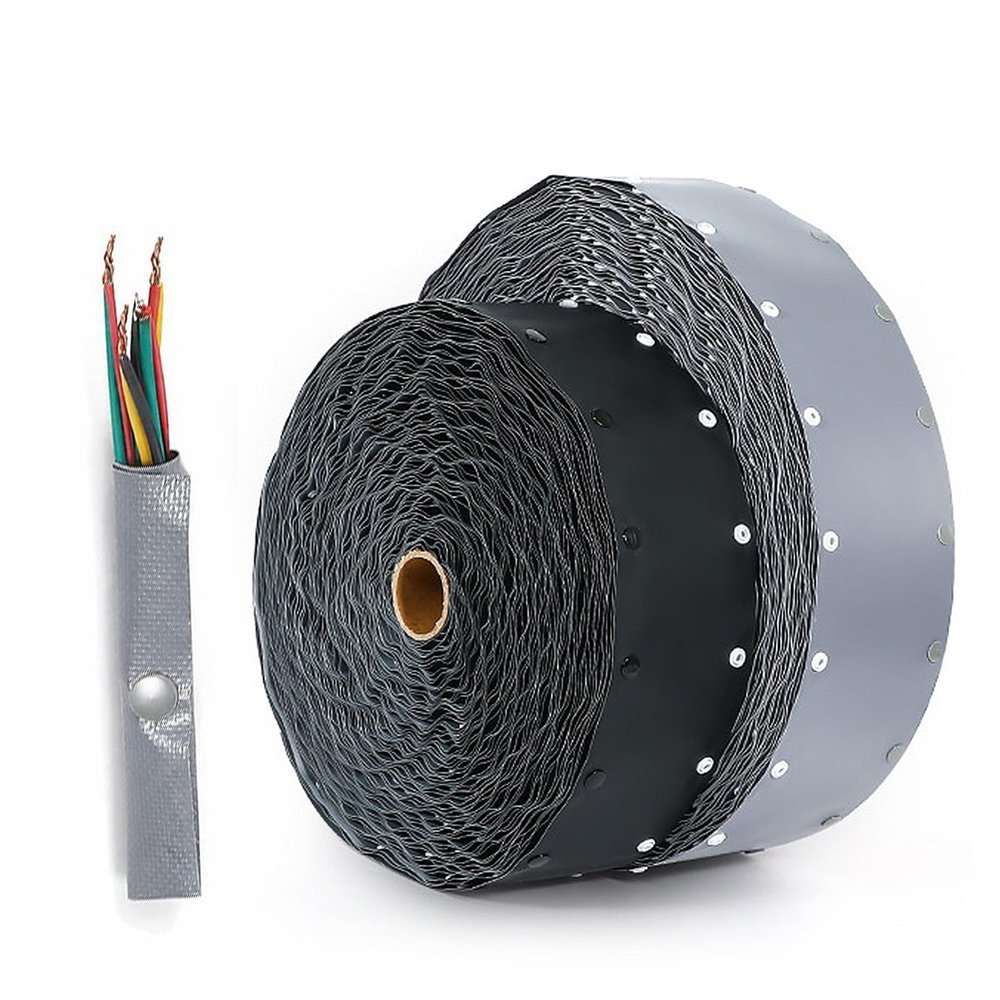 100FT Reusable Snap Closure Cable Wrap PVC Sleeving, Flame Retardant VTM-0, Easy Install Wire Management, 5~ 221 for Home Office, Server Rack & Electricians(57mm)