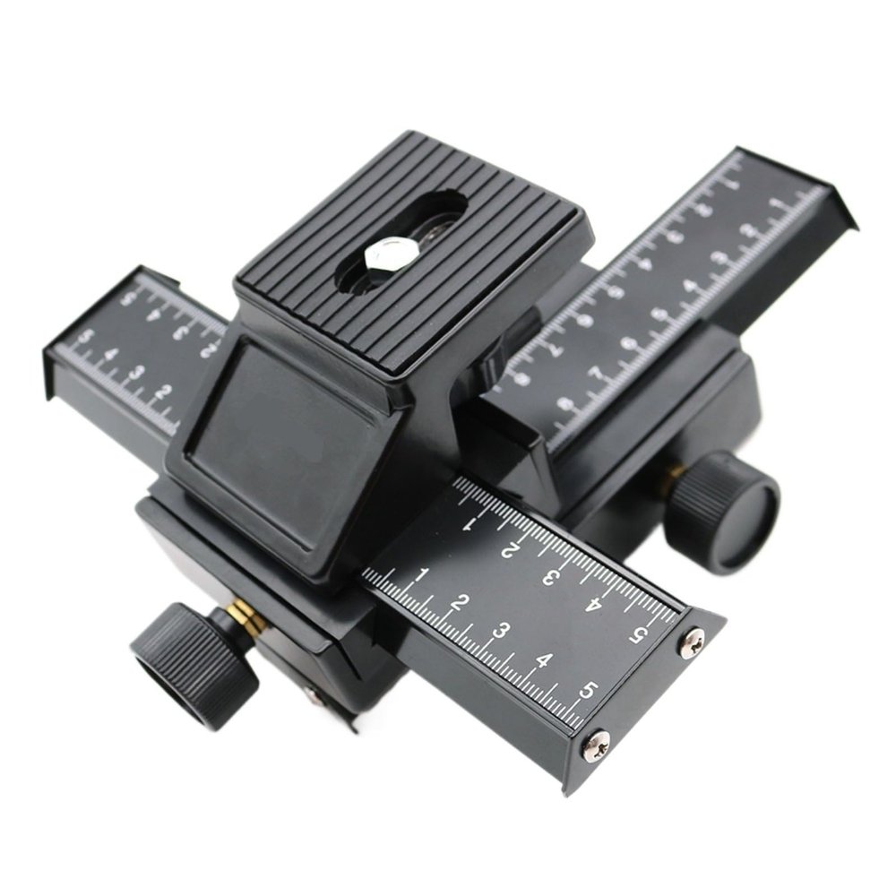 Compatible for Close-up Shooting 4-Way Macro Focusing Rail Slider Aluminum Alloy Plastic Guider