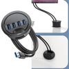 4-Port USB 3.0 Desk Grommet Hub for Cable Management  5Gbps Fast Data Transfer, Desktop Mount USB Hub with .2m Cable, Black ABS Grommet Hole Hub for Laptop view 2