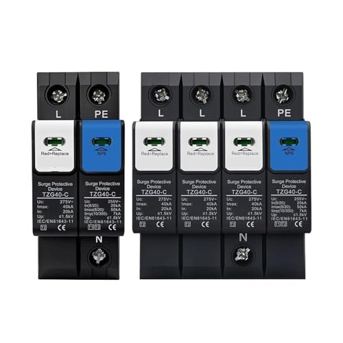 1P+NPE 3P+ Surge Protective Device SPD Discharge Tube 20-50kA 230V AC Pluggable T1 T2 1.5kV Flame-Retardant Housing(385VAC 20-50kA)