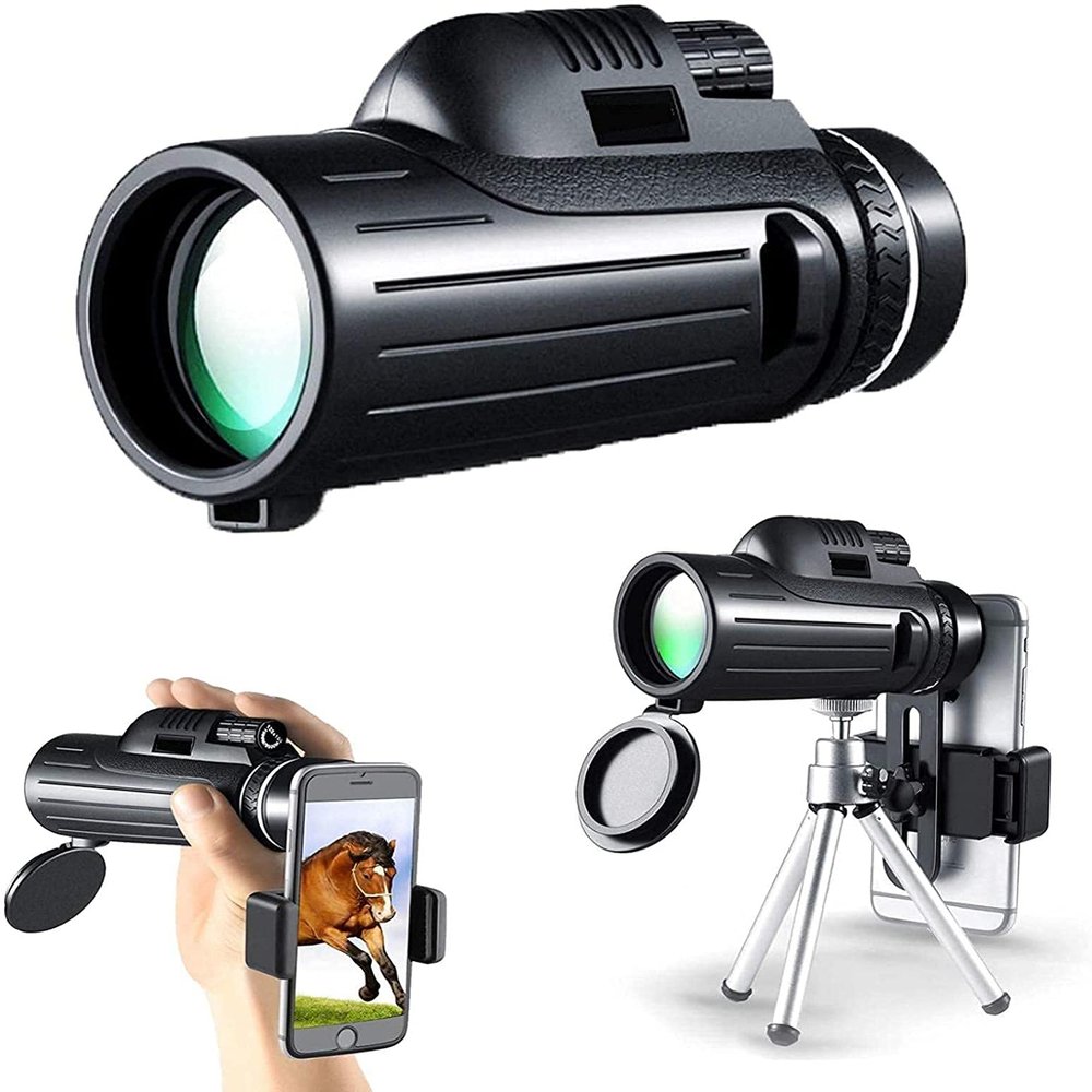 40x60 High Powered Monocular for Adults - Wide Angle Telescope for Bird Watching, Stargazing, and Mobile Phone Photography with Night Vision