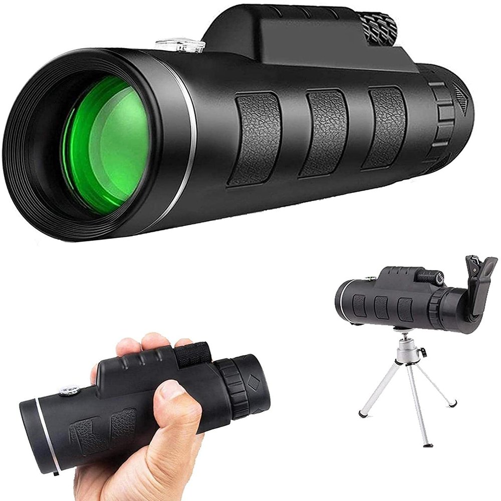 10x52 Waterproof Monocular Telescope for Adults Portable Smart Monocular for Birdwatching and Mobile Phone Photography