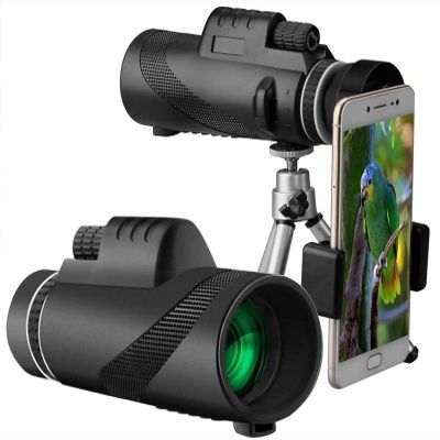 12x50 High-Power Waterproof Monocular Telescope with BAK4 Prism, Includes Smartphone Holder & Adjustable Tripod - Ideal for Bird Watching & Hiking