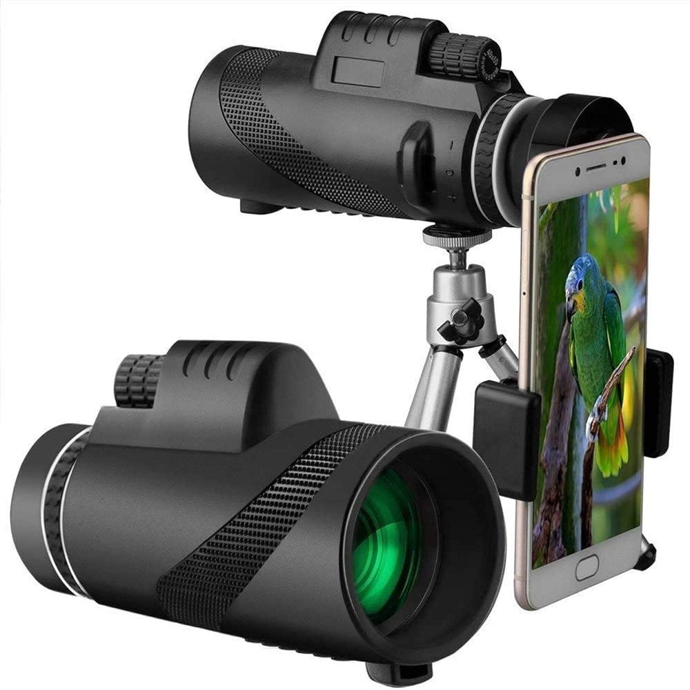 12x50 High-Power Waterproof Monocular Telescope with BAK4 Prism, Includes Smartphone Holder & Adjustable Tripod - Ideal for Bird Watching & Hiking