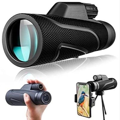 12x42 High Definition Waterproof Monocular Telescope - BAK4 Prism FMC HD for Bird Watching, Camping, and Wildlife Viewing with Smartphone Holder and Tripod