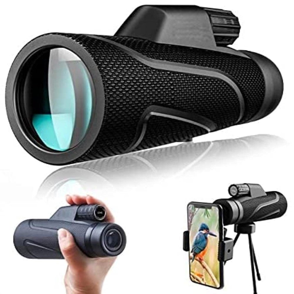12x42 High Definition Waterproof Monocular Telescope - BAK4 Prism FMC HD for Bird Watching, Camping, and Wildlife Viewing with Smartphone Holder and Tripod