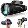 12x42 High Definition Waterproof Monocular Telescope - BAK4 Prism FMC HD for Bird Watching, Camping, and Wildlife Viewing with Smartphone Holder and Tripod view 1