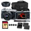 Canon EOS M6 Mirrorless Digital Camera with 15-45mm Lens (Silver) 24.2MP APS-C Sensor, Dual Pixel AF & Full HD Video | Vlogging Camera (1725C011) + EF-M Lens Adapter + LP-E17 + 64GB Card + Bag view 1
