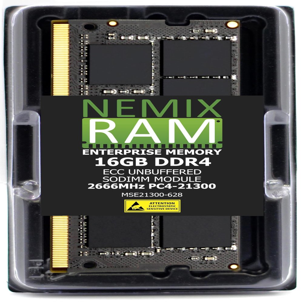 16GB 1X16GB DDR4 2666MHZ PC4-21300 2Rx8 1.2V CL19 260-PIN ECC Unbuffered SODIMM NEMIX RAM Compatible with Synology D4ECSO-2666-16G 18 Series: DS3018xs DS1618+