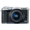 Canon EOS M6 Mirrorless Digital Camera with 15-45mm Lens (Silver) 24.2MP APS-C Sensor, Dual Pixel AF & Full HD Video | Travel & Vlogging Camera (1725C011) + Shoulder Bag + 64GB Memory Card view 4