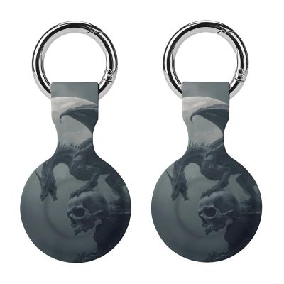 Dragon Cool Skull Protective Case Silicone Cover Key Finder with Keychain Compatible with AirTag