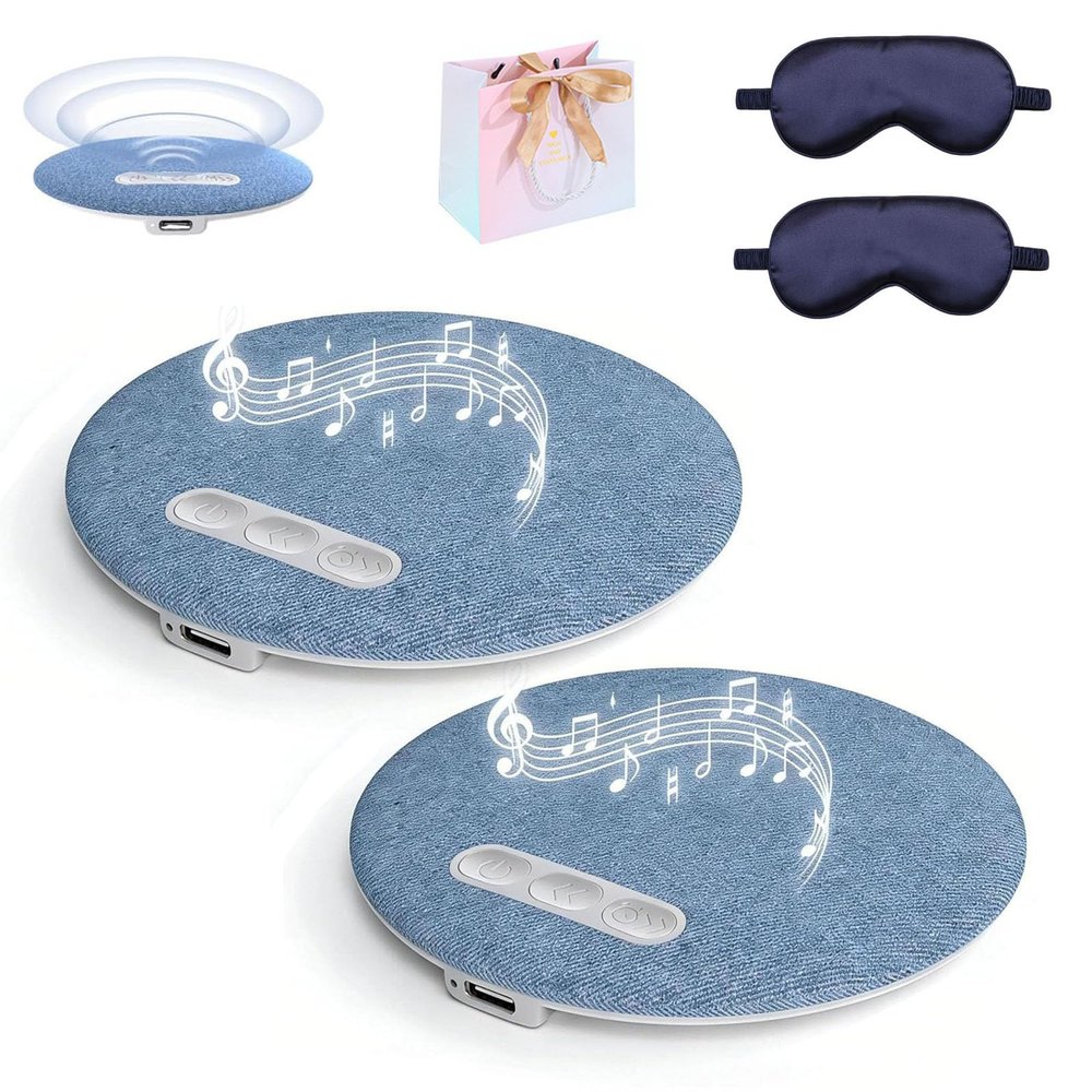 Bluetooth Pillow Speaker, Flat Under Pillow Speakers, Ultra-Thin Bluetooth Pillow Speaker with Bluetooth 6.0, Soft Immersive Sound Field, for Peaceful Nights (2pcs-Style A)