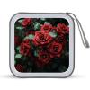 FodPand Red And Black Rose CD Case 40 Capacity DVD Case Hard Plastic Disc Booklet VCD Storage Box Portable Zipper DVD Holder Large Media Binder for Car Home Office Travel view 1