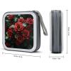 FodPand Red And Black Rose CD Case 40 Capacity DVD Case Hard Plastic Disc Booklet VCD Storage Box Portable Zipper DVD Holder Large Media Binder for Car Home Office Travel view 2