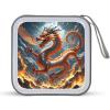 FodPand Fire Chinese Dragon CD Case 40 Capacity DVD Case Hard Plastic Disc Booklet VCD Storage Box Portable Zipper DVD Holder Large Media Binder for Car Home Office Travel view 1