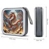 FodPand Fire Chinese Dragon CD Case 40 Capacity DVD Case Hard Plastic Disc Booklet VCD Storage Box Portable Zipper DVD Holder Large Media Binder for Car Home Office Travel view 2