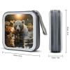 FodPand Bear Crossing The River CD Case 40 Capacity DVD Case Hard Plastic Disc Booklet VCD Storage Box Portable Zipper DVD Holder Large Media Binder for Car Home Office Travel view 2