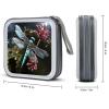 FodPand Blue Dragonfly CD Case 40 Capacity DVD Case Hard Plastic Disc Booklet VCD Storage Box Portable Zipper DVD Holder Large Media Binder for Car Home Office Travel view 2
