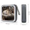 FodPand Cat Sleeping CD Case 40 Capacity DVD Case Hard Plastic Disc Booklet VCD Storage Box Portable Zipper DVD Holder Large Media Binder for Car Home Office Travel view 2