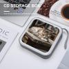 FodPand Cat Sleeping CD Case 40 Capacity DVD Case Hard Plastic Disc Booklet VCD Storage Box Portable Zipper DVD Holder Large Media Binder for Car Home Office Travel view 4