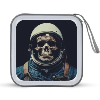FodPand Movie Aesthetic Skull CD Case 40 Capacity DVD Case Hard Plastic Disc Booklet VCD Storage Box Portable Zipper DVD Holder Large Media Binder for Car Home Office Travel