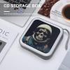 FodPand Movie Aesthetic Skull CD Case 40 Capacity DVD Case Hard Plastic Disc Booklet VCD Storage Box Portable Zipper DVD Holder Large Media Binder for Car Home Office Travel view 4