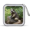 FodPand Raccoon Statue CD Case 40 Capacity DVD Case Hard Plastic Disc Booklet VCD Storage Box Portable Zipper DVD Holder Large Media Binder for Car Home Office Travel view 1