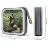 FodPand Raccoon Statue CD Case 40 Capacity DVD Case Hard Plastic Disc Booklet VCD Storage Box Portable Zipper DVD Holder Large Media Binder for Car Home Office Travel view 2