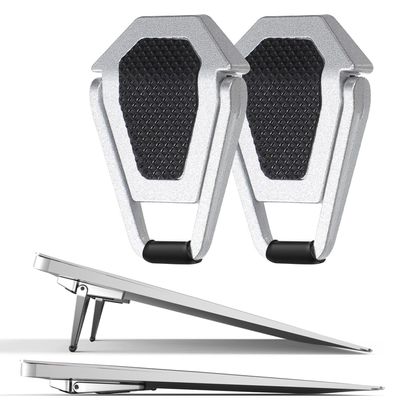 Toddmomy 2 Pcs Portable Foldable Laptop Cooling Stand Metal Computer Holder Ergonomic Notebook Riser for Office and Travel Silver Black