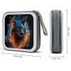 FodPand Wolf Head in Blue Flames CD Case 40 Capacity DVD Case Hard Plastic Disc Booklet VCD Storage Box Portable Zipper DVD Holder Large Media Binder for Car Home Office Travel view 2