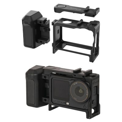 2-in-1 Detachable Street Shooting Grip Kit for DJI Action 6, Street Photography Handle Kit, Protective Case Frame, Camera Handle Holder Set for DJI Action 6 Accessories