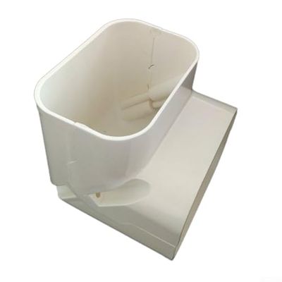 White PVC Air Conditioner Duct Cover for AC Line Set Protection 100x65 mm Decorative Casing Compatible with 3-6P Central Air Conditioning Units(Vertical Bend)