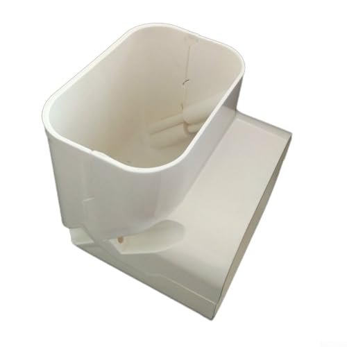 White PVC Air Conditioner Duct Cover for AC Line Set Protection  100x65 mm Decorative Casing Compatible with 3-6P Central Air Conditioning Units(Vertical Bend)