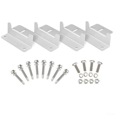 Lightweight Aluminum Solar Panel Mounting Brackets Z Bracket for Solar Panels with Hardware Kit for RV Boat Wall Off Grid Installation, Set of 4