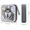 FodPand Dog in The Snow CD Case 40 Capacity DVD Case Hard Plastic Disc Booklet VCD Storage Box Portable Zipper DVD Holder Large Media Binder for Car Home Office Travel view 2