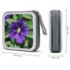 FodPand Purple Flowers CD Case 40 Capacity DVD Case Hard Plastic Disc Booklet VCD Storage Box Portable Zipper DVD Holder Large Media Binder for Car Home Office Travel view 2