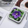 FodPand Purple Flowers CD Case 40 Capacity DVD Case Hard Plastic Disc Booklet VCD Storage Box Portable Zipper DVD Holder Large Media Binder for Car Home Office Travel view 4