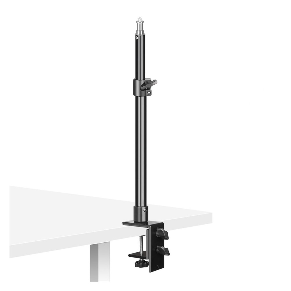 ADBWEKKF C Tripod Clamp Desk Light Stand with 1/4" Ball Head Desktop Fixed Ring Light Adjustable Desk Stand(With Ball Head)