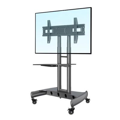 ADBWEKKF Aluminum AVA1500-60-1P 32"-75" White LCD TV Cart Flat Panel Plasma Trolley Stand with Camera Tray and AV Stand