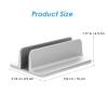OSALADI Aluminum Alloy Laptop Vertical Stand and Tablet Vertical Rack with Single Slot Desktop Holder Base for Cooling and Space-Saving Organization in Silver view 2