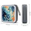 FodPand Watercolor Pattern CD Case 40 Capacity DVD Case Hard Plastic Disc Booklet VCD Storage Box Portable Zipper DVD Holder Large Media Binder for Car Home Office Travel view 2