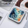 FodPand Watercolor Pattern CD Case 40 Capacity DVD Case Hard Plastic Disc Booklet VCD Storage Box Portable Zipper DVD Holder Large Media Binder for Car Home Office Travel view 4