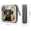 FodPand Colorful Polka Dots And Dog CD Case 40 Capacity DVD Case Hard Plastic Disc Booklet VCD Storage Box Portable Zipper DVD Holder Large Media Binder for Car Home Office Travel view 2