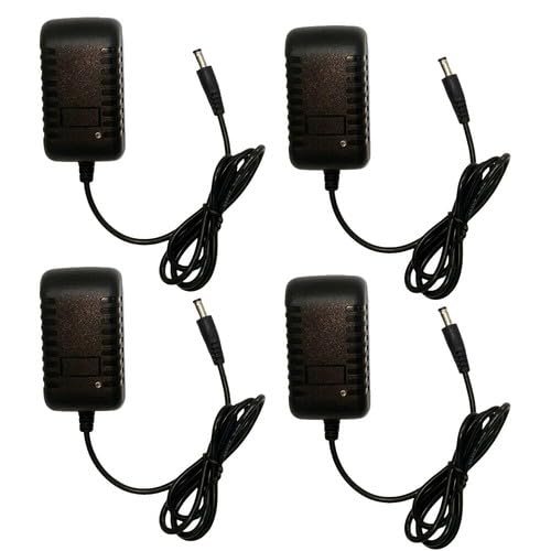 4PCS 12V 2000mA AC/DC Adapter Power Cord, 5.5mm x 2.5mm Tip, 3-Foot Length, Wide-Range 100-240V Input, Safety-Protected Design