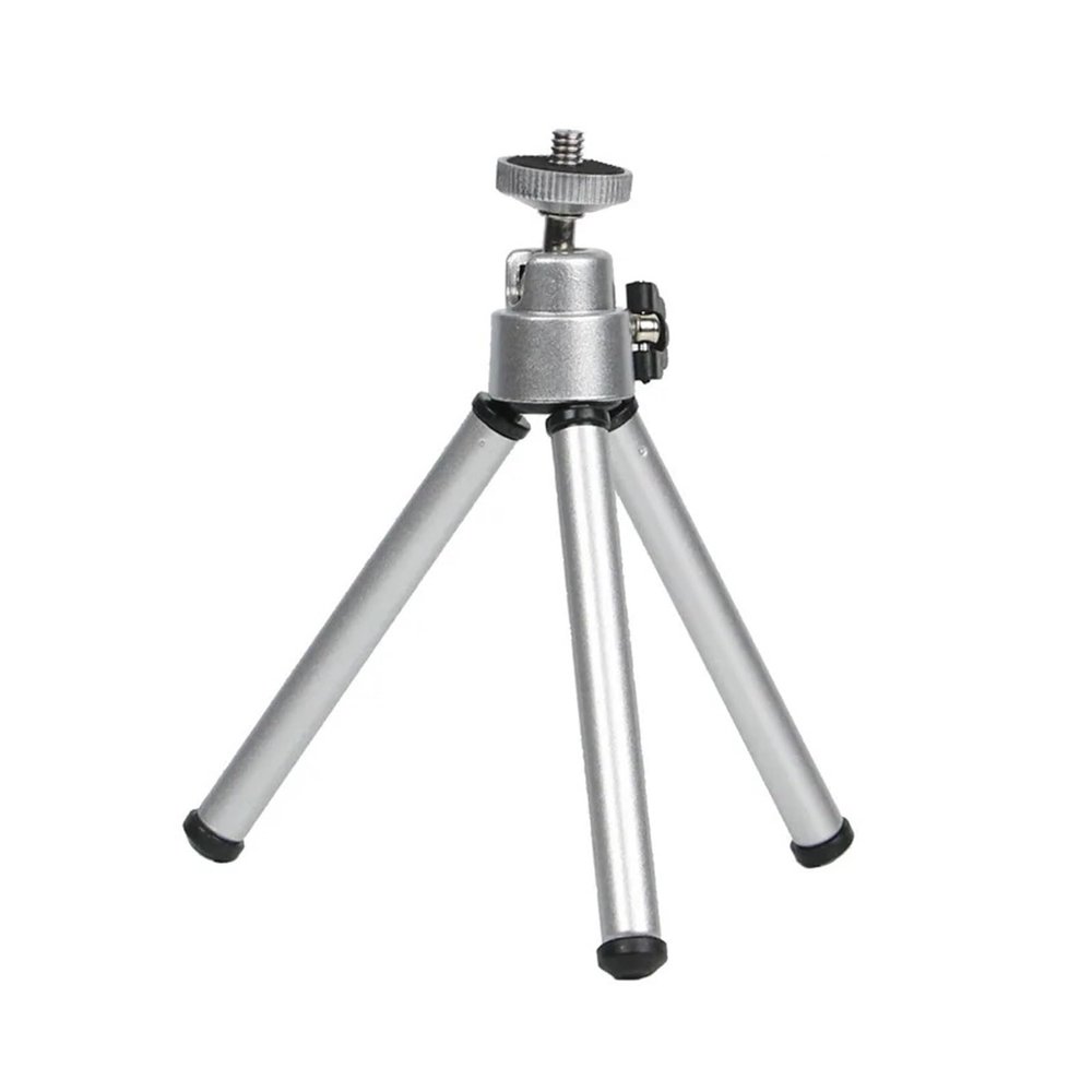 ADBWEKKF Mini Flexible 2 Section Bracket for Projector Camera Aluminum Alloy Desktop Tripod(Silver)