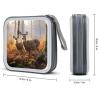 FodPand Cute Deers CD Case 40 Capacity DVD Case Hard Plastic Disc Booklet VCD Storage Box Portable Zipper DVD Holder Large Media Binder for Car Home Office Travel view 2