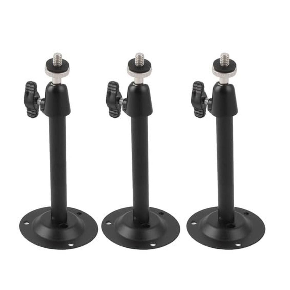 3X Rugged Black Metal Housing Camera Mount  360 Horizontal Rotation & 90 Vertical Adjustment, 2.5kg Load Capacity, Universal Fit