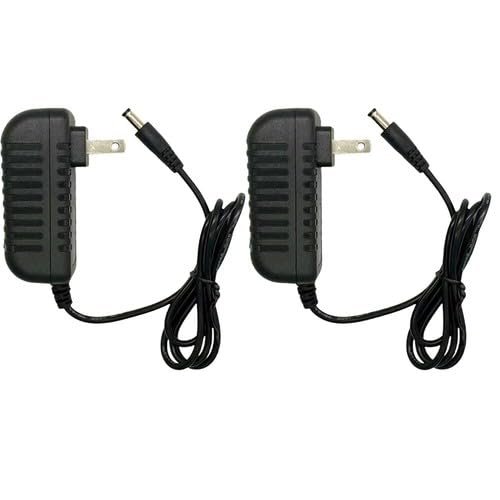 2PCS 12V 2A Compact AC/DC Adapter 5.5x2.5mm Standard Tip, 100240V Universal Input, 36in Cable, RoHS/FCC/CE Compliant, Fully Protected