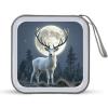 FodPand Moonlight Deer CD Case 40 Capacity DVD Case Hard Plastic Disc Booklet VCD Storage Box Portable Zipper DVD Holder Large Media Binder for Car Home Office Travel view 1